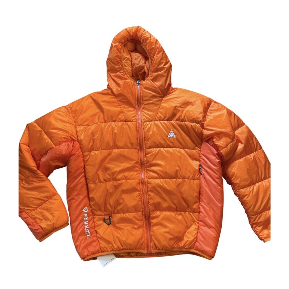NIKE THERMA-FIT ADV ACG PRIMALOFT HOODED PUFFER JACKET COAT ORANGE MENS LARGE L - Picture 3 of 16